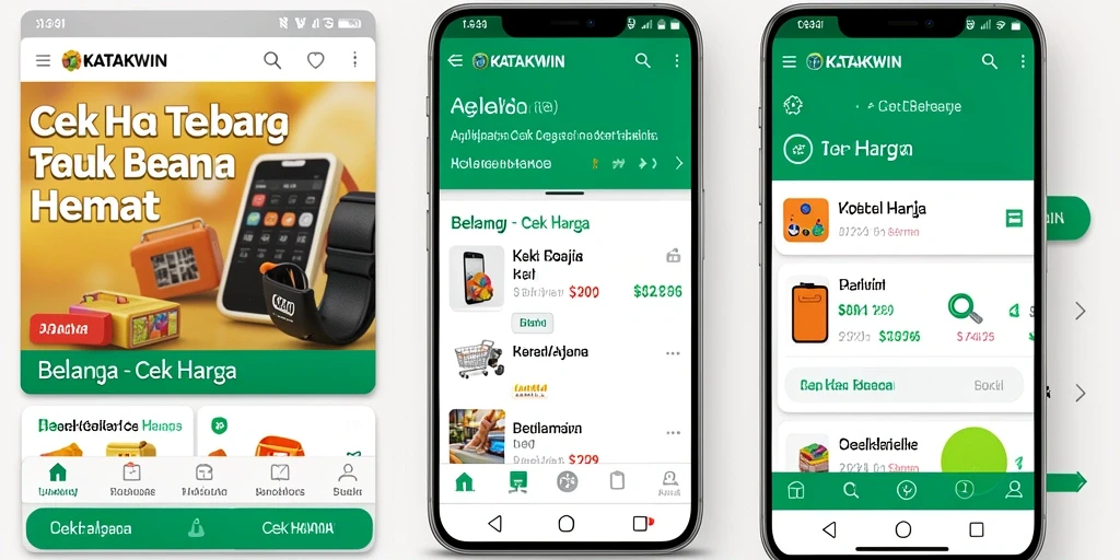 Antarmuka KATAKWIN yang mudah digunakan untuk cek harga.