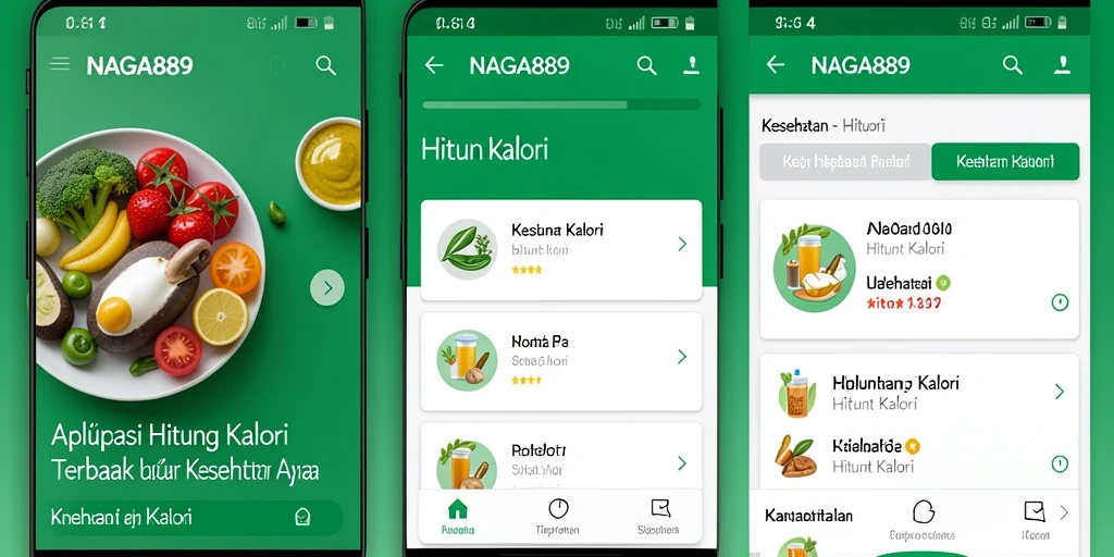 Antarmuka NAGA889 yang intuitif untuk menghitung kalori makanan.
