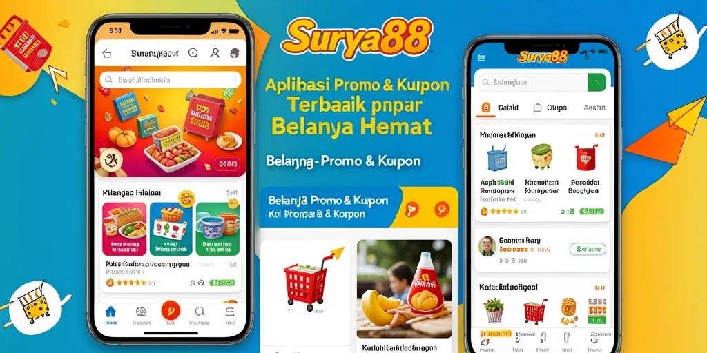 Antarmuka aplikasi SURYA88 dengan berbagai pilihan kupon.